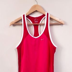 Pink, Cranberry, & White Nike Dri-Fit Tank Size S